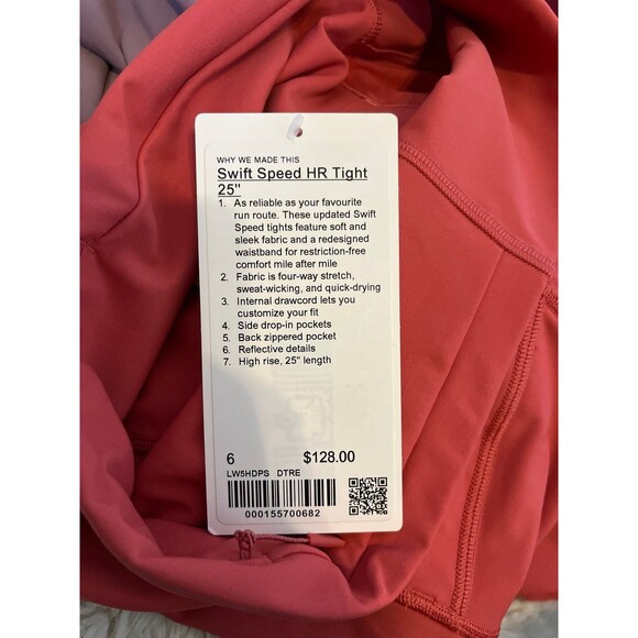 NWT Lululemon swift speed HR tight 25” size 6 - Picture 7 of 8